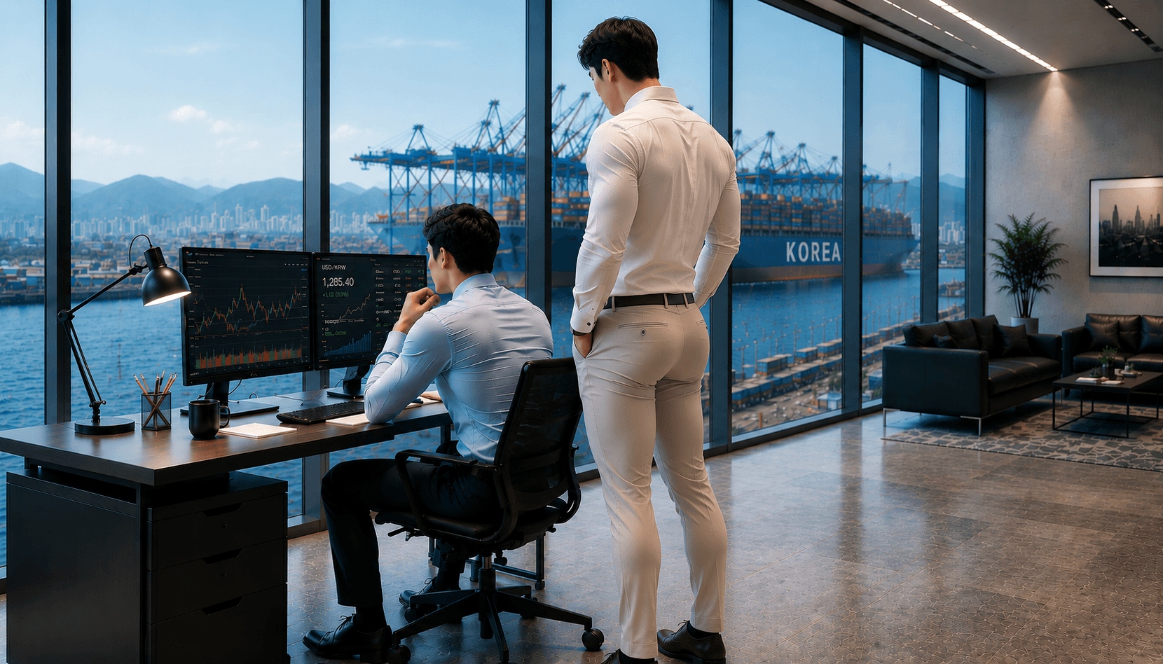 해외 금융 거래를 위한 노트북과 카드